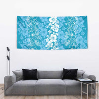 Hawaiian Lei Day Tapestry Blue Hibiscus Flowers Lei Art LT9 - Polynesian Pride