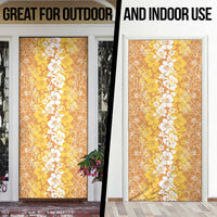 Hawaiian Lei Day Door Cover Gold Hibiscus Flowers Lei Art - Polynesian Pride