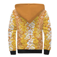 Hawaiian Lei Day Sherpa Hoodie Gold Hibiscus Flowers Lei Art LT9 - Polynesian Pride