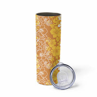 Hawaiian Lei Day Skinny Tumbler Gold Hibiscus Flowers Lei Art LT9 - Polynesian Pride