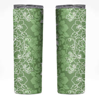 Hawaiian Lei Day Skinny Tumbler Green Hibiscus Flowers Lei Art LT9 Green - Polynesian Pride