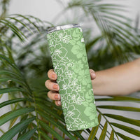 Hawaiian Lei Day Skinny Tumbler Green Hibiscus Flowers Lei Art LT9 - Polynesian Pride