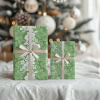 Hawaiian Lei Day Wrapping Paper Green Hibiscus Flowers Lei Art - Polynesian Pride