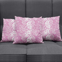 Hawaiian Lei Day Pillow Cover Pink Hibiscus Flowers Lei Art - Polynesian Pride