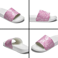 Hawaiian Lei Day Slide Sandals Pink Hibiscus Flowers Lei Art - Polynesian Pride