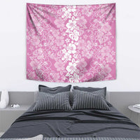 Hawaiian Lei Day Tapestry Pink Hibiscus Flowers Lei Art
