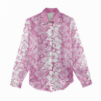 Hawaiian Lei Day Women Casual Shirt Pink Hibiscus Flowers Lei Art LT9 - Polynesian Pride