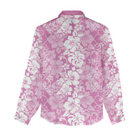 Hawaiian Lei Day Women Casual Shirt Pink Hibiscus Flowers Lei Art LT9 - Polynesian Pride