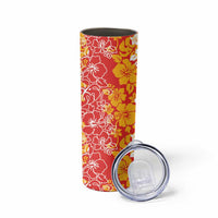 Hawaiian Lei Day Skinny Tumbler Red Hibiscus Flowers Lei Art LT9 - Polynesian Pride