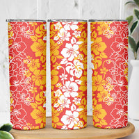 Hawaiian Lei Day Skinny Tumbler Red Hibiscus Flowers Lei Art LT9 - Polynesian Pride