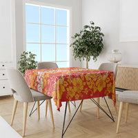 Hawaiian Lei Day Tablecloth Red Hibiscus Flowers Lei Art LT9 - Polynesian Pride