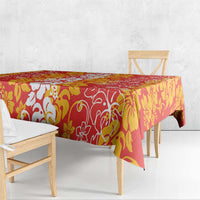 Hawaiian Lei Day Tablecloth Red Hibiscus Flowers Lei Art LT9 - Polynesian Pride