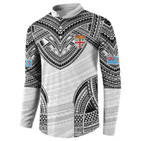 Flying Fijians Pacific Fiji Rugby Custom Button Sweatshirt Polynesian Pattern