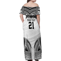 Flying Fijians Pacific Fiji Rugby Custom Family Matching Off Shoulder Maxi Dress and Hawaiian Shirt Polynesian Pattern LT9 - Polynesian Pride