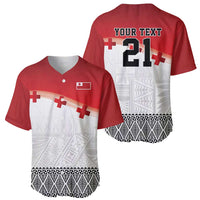 Ikale Tahi Pacific Tonga Rugby Custom Baseball Jersey Tongan Ngatu with Flag Pattern