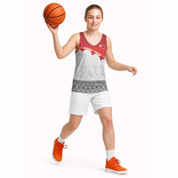 Ikale Tahi Pacific Tonga Rugby Custom Basketball Jersey Tongan Ngatu with Flag Pattern - Polynesian Pride