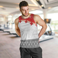 Ikale Tahi Pacific Tonga Rugby Custom Men Tank Top Tongan Ngatu with Flag Pattern