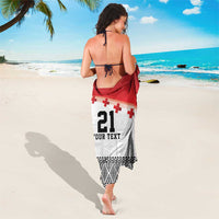 Ikale Tahi Pacific Tonga Rugby Custom Sarong Tongan Ngatu with Flag Pattern