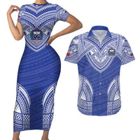 Manu Samoa Pacific Samoa Rugby Custom Couples Matching Short Sleeve Bodycon Dress and Hawaiian Shirt Polynesian Pattern