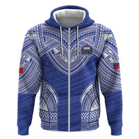 Manu Samoa Pacific Samoa Rugby Custom Zip Hoodie Polynesian Pattern