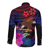 American Samoa Long Sleeve Button Shirt Manu'a Cession Day Polynesian Tribal LT9 - Polynesian Pride