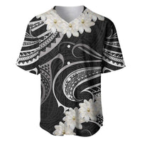White Sunday Tokelau Gardenia Thunbergia Baseball Jersey Fakamalo Atu Kia Te Koutou Uma LT9 Black - Polynesian Pride