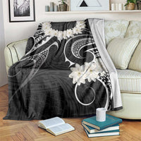 White Sunday Tokelau Gardenia Thunbergia Blanket Fakamalo Atu Kia Te Koutou Uma LT9 Black - Polynesian Pride