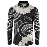 White Sunday Tokelau Gardenia Thunbergia Button Sweatshirt Fakamalo Atu Kia Te Koutou Uma LT9 Black - Polynesian Pride