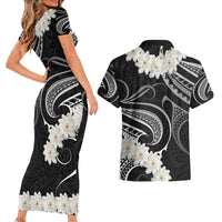 White Sunday Tokelau Gardenia Thunbergia Couples Matching Short Sleeve Bodycon Dress and Hawaiian Shirt Fakamalo Atu Kia Te Koutou Uma LT9 - Polynesian Pride