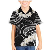 White Sunday Tokelau Gardenia Thunbergia Family Matching Mermaid Dress and Hawaiian Shirt Fakamalo Atu Kia Te Koutou Uma LT9 Son's Shirt Black - Polynesian Pride