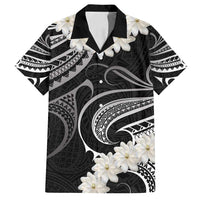 White Sunday Tokelau Gardenia Thunbergia Family Matching Off Shoulder Maxi Dress and Hawaiian Shirt Fakamalo Atu Kia Te Koutou Uma LT9 Dad's Shirt - Short Sleeve Black - Polynesian Pride