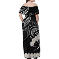 White Sunday Tokelau Gardenia Thunbergia Family Matching Off Shoulder Maxi Dress and Hawaiian Shirt Fakamalo Atu Kia Te Koutou Uma LT9 - Polynesian Pride
