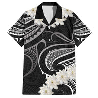 White Sunday Tokelau Gardenia Thunbergia Family Matching Short Sleeve Bodycon Dress and Hawaiian Shirt Fakamalo Atu Kia Te Koutou Uma LT9 Dad's Shirt - Short Sleeve Black - Polynesian Pride