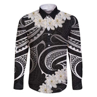 White Sunday Tokelau Gardenia Thunbergia Family Matching Tank Maxi Dress and Hawaiian Shirt Fakamalo Atu Kia Te Koutou Uma LT9 Dad's Shirt - Long Sleeve Black - Polynesian Pride