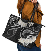 White Sunday Tokelau Gardenia Thunbergia Leather Tote Bag Fakamalo Atu Kia Te Koutou Uma LT9 - Polynesian Pride