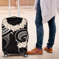 White Sunday Tokelau Gardenia Thunbergia Luggage Cover Fakamalo Atu Kia Te Koutou Uma LT9 Black - Polynesian Pride