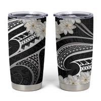 White Sunday Tokelau Gardenia Thunbergia Tumbler Cup Fakamalo Atu Kia Te Koutou Uma LT9 Black - Polynesian Pride