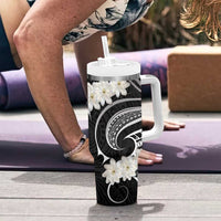White Sunday Tokelau Gardenia Thunbergia Tumbler With Handle Fakamalo Atu Kia Te Koutou Uma LT9 - Polynesian Pride