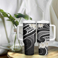White Sunday Tokelau Gardenia Thunbergia Tumbler With Handle Fakamalo Atu Kia Te Koutou Uma LT9 - Polynesian Pride