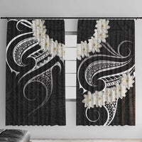 White Sunday Tokelau Gardenia Thunbergia Window Curtain Fakamalo Atu Kia Te Koutou Uma LT9 With Hooks Black - Polynesian Pride