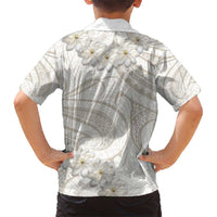 Tokelau Gardenia Thunbergia Family Matching Short Sleeve Bodycon Dress and Hawaiian Shirt Black Polynesian Art Vibe