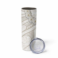 Tokelau Gardenia Thunbergia Skinny Tumbler Polynesian Art Vibe LT9 - Polynesian Pride