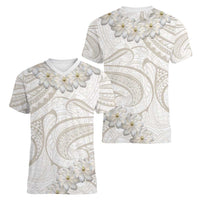 Tokelau Gardenia Thunbergia Women V-Neck T-Shirt Polynesian Art Vibe LT9 - Polynesian Pride