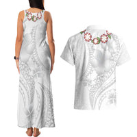 Manuia le Aso Sa o Tamaiti Tonga Couples Matching Tank Maxi Dress and Hawaiian Shirt White Sunday Heilala Lei LT9 - Polynesian Pride