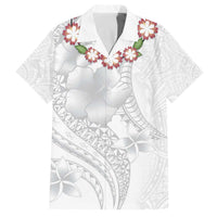 Manuia le Aso Sa o Tamaiti Tonga Family Matching Off Shoulder Short Dress and Hawaiian Shirt White Sunday Heilala Lei LT9 Dad's Shirt - Short Sleeve White - Polynesian Pride