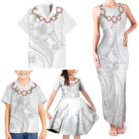 Manuia le Aso Sa o Tamaiti Tonga Family Matching Tank Maxi Dress and Hawaiian Shirt White Sunday Heilala Lei LT9 - Polynesian Pride
