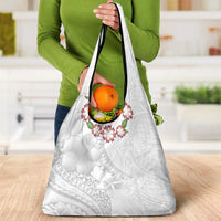 Manuia le Aso Sa o Tamaiti Tonga Grocery Bag White Sunday Heilala Lei