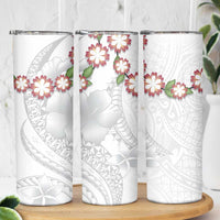 Manuia le Aso Sa o Tamaiti Tonga Skinny Tumbler White Sunday Heilala Lei LT9 - Polynesian Pride