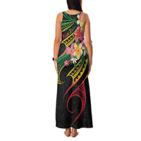Kiribati Red Jasmine Mango Family Matching Tank Maxi Dress and Hawaiian Shirt Reggae Polynesian Art Vibe LT9 - Polynesian Pride