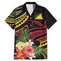 Personalised Tokelau Tropical Flowers Family Matching Mermaid Dress and Hawaiian Shirt Reggae Polynesian Art Vibe LT9 Dad's Shirt - Short Sleeve Reggae - Polynesian Pride